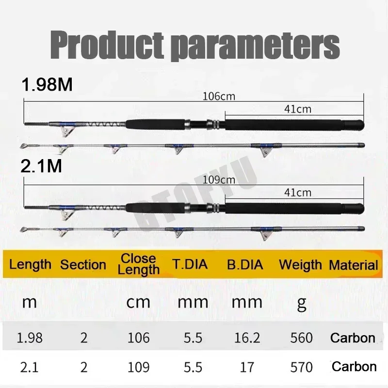 Imagem -06 - Carbono Spining Rod Pesca Longa Distância Jogando Tiro Rod 50kg Acima Seção Superhard Sea Ocean Boat 1.98m 2.1m