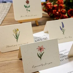 6PCS Vintage Botanical Greeting Cards Simple Cards Valentine's Day Mother's Day Wedding Birthday Message Wishes Thank You Cards