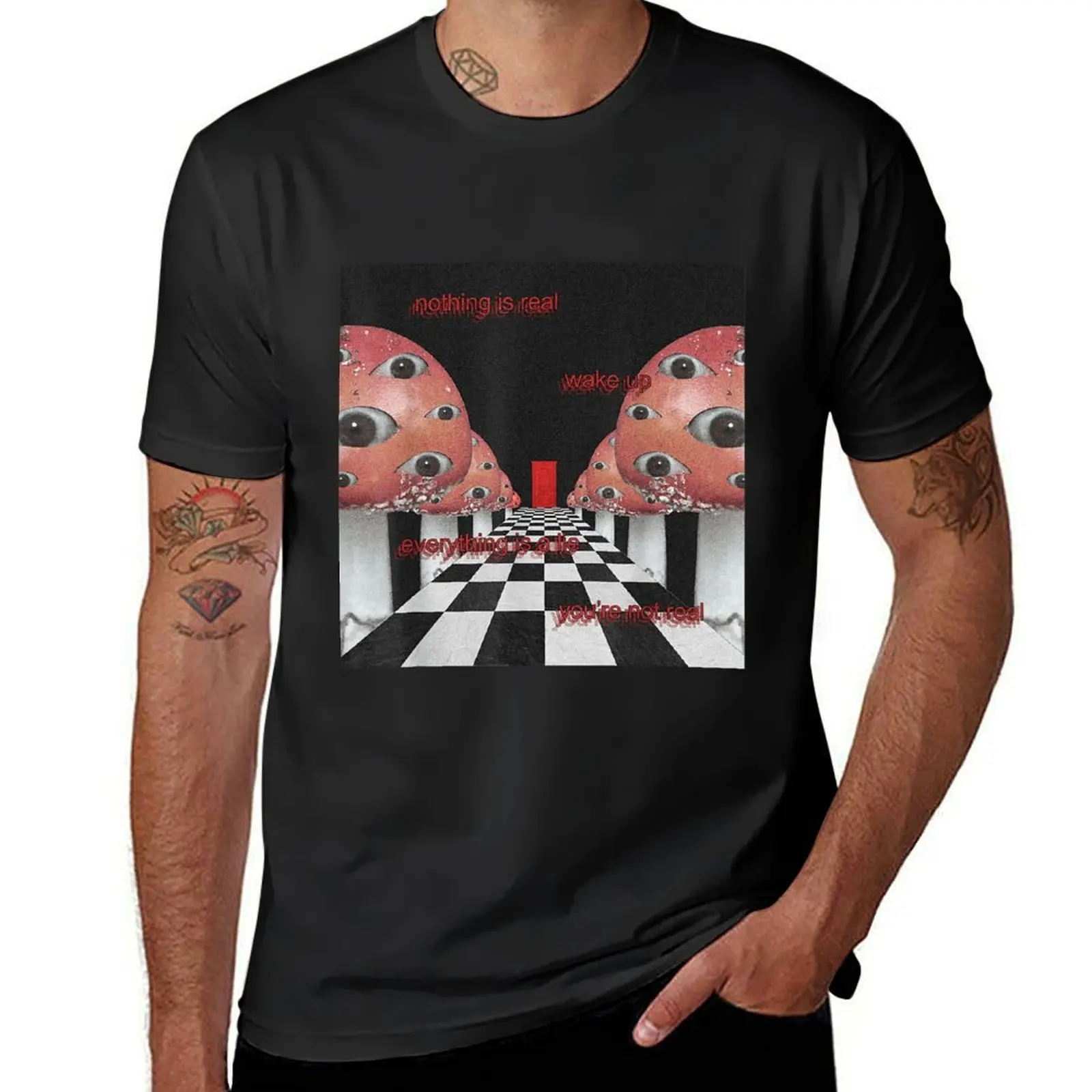 Weirdcore Aesthetic Mushroom Eyes Strangecore Traumacore T-Shirt Aesthetic clothing summer top black t-shirts for men