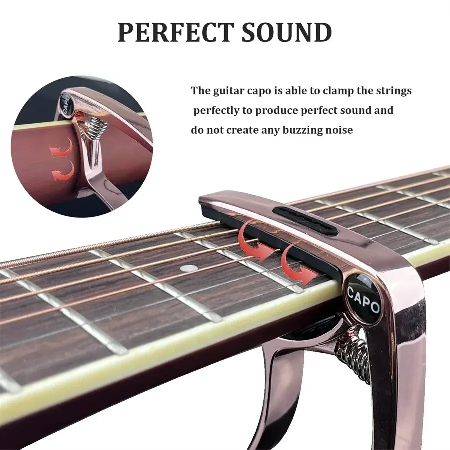 7Pcs Guitar Capo For Acoustic And Electric Guitar, 3 in 1 Capo With Pick Holder, Pin Puller and 5 Guitar Picks, Ukulele Capo