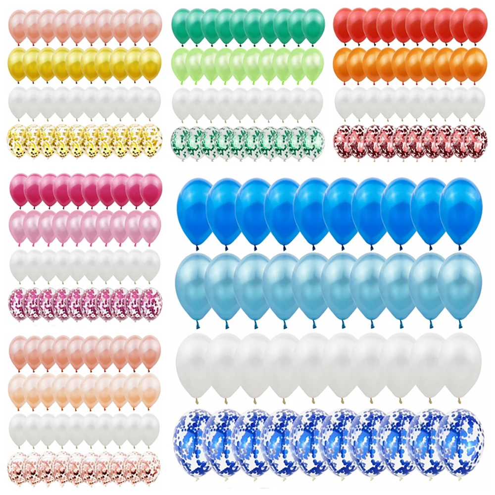 

40Pcs Blue Balloons Set Agate Marble Metallic Confetti Balloon for Kids Birthday Party Baby Shower Graduation Decoration Wedding