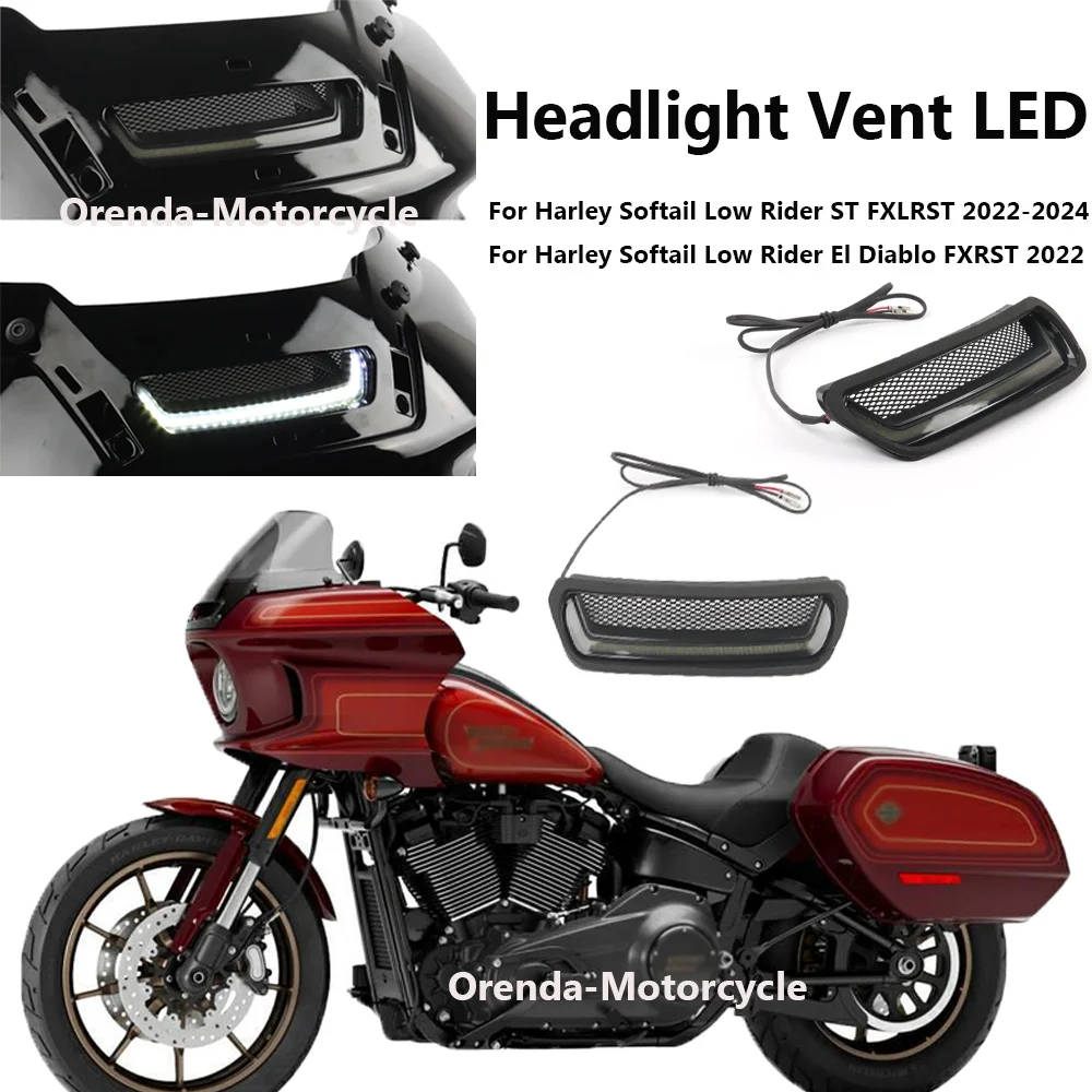

Новый мотоцикл для Harley Softail Low Rider ST El Diablo FXRST FXLRST 2022 2024, вентиляционный акцент, светодиодный белый аксессуар для фар Tracer