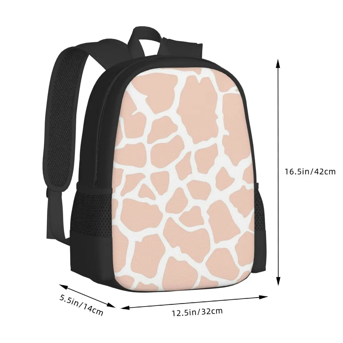 Pretty Pastel Pink Giraffe Student Backpack School Bag Hiking Travel Daypack for Boys Girls Fashion Bookbag Shoulder Bags