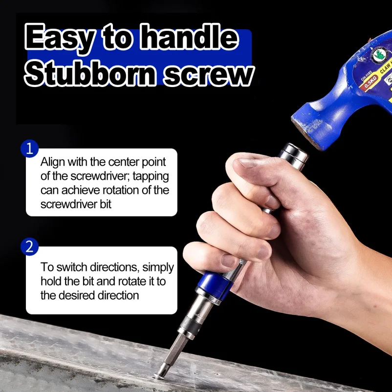 

6in1 Screwdriver Set 1/4-inch Impact Drive Rusted Stuck Broken Fasteners Remover with Complete Specifications