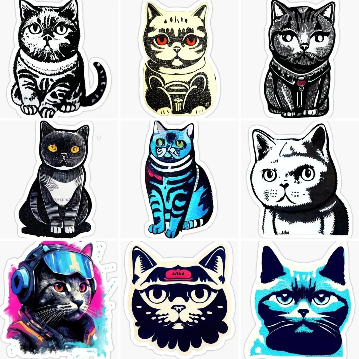 

British Shorthair Blue Cat Cute Creative Sticker Motorcycle Vinyl Wall Laptop Accessories Camper Car Truck Decal Customizable