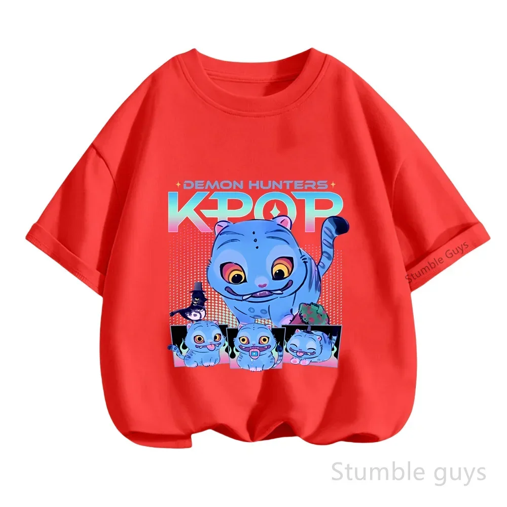 تي شيرت Kpop Demon Hunters للأطفال بأكمام قصيرة كاجوال موضة الصيف للأولاد والبنات ملابس أنيمي #4