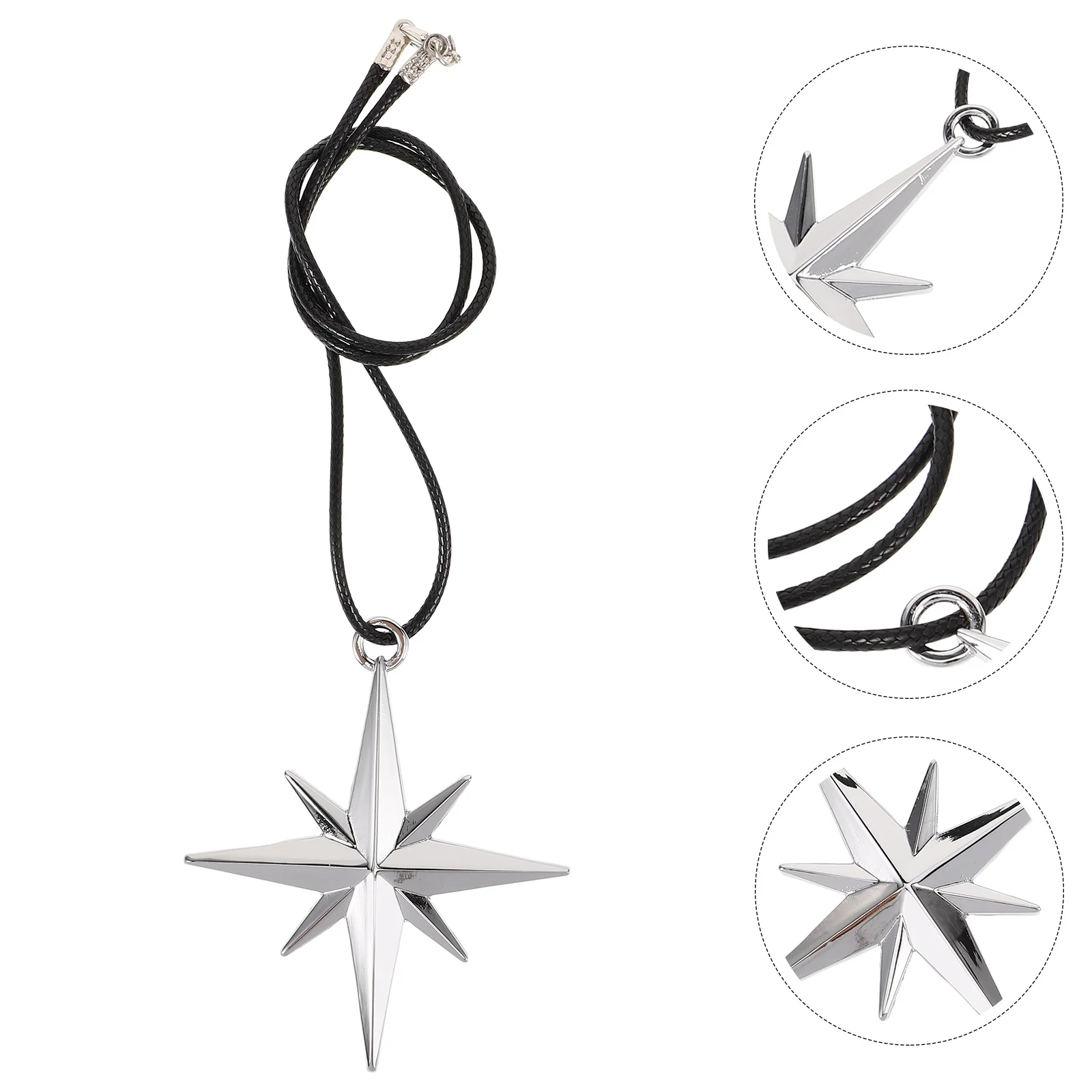 سبائك الزنك البوصلة نجمة مرآة الرؤية الخلفية قلادة معلقة سحر السيارة زخرفة داخلية أنيقة مرآة الرؤية الخلفية سحر #1