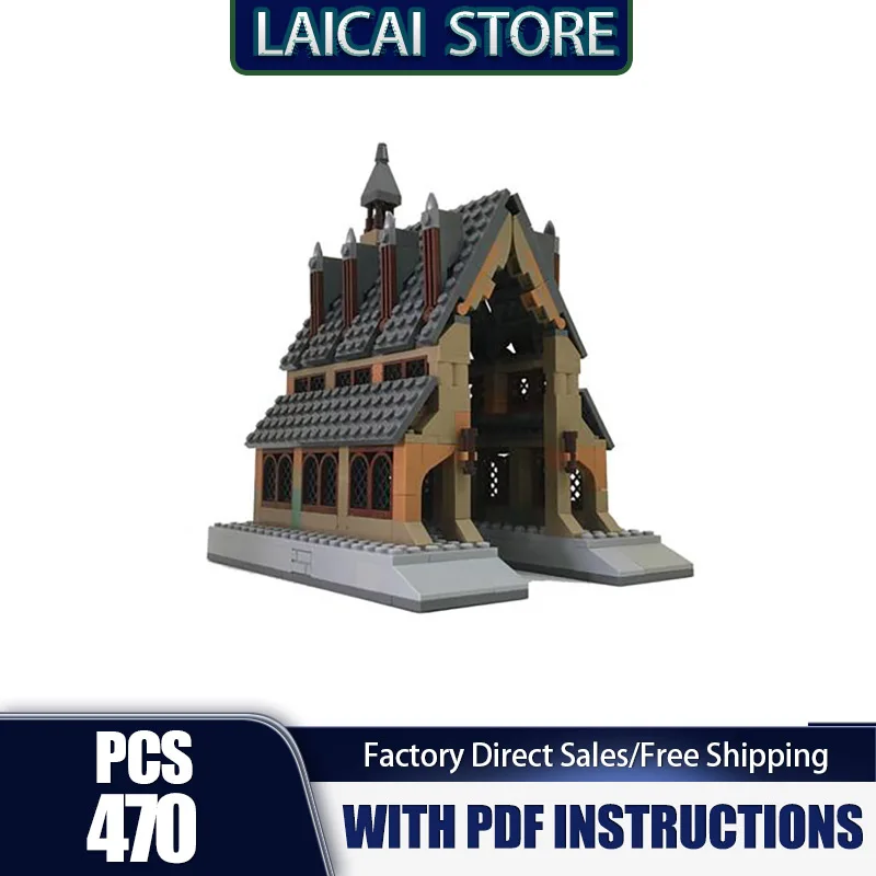 

Movie Model Moc Building Blocks BoatHouse Magic School Model Technology Bricks DIY Famous Sence Assembly Holiday Toy Set Gifts