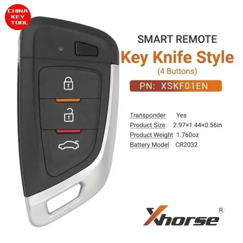 Imagen 1 del producto 1 Uds Xhorse llave remota inteligente estilo cuchillo Keyblank interior mate 3 botones XSKF01EN
