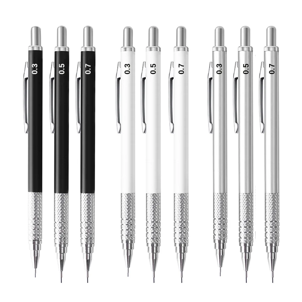 

0.3 0.5 0.7 0.9 1.3 2.0mm Mechanical Pencil Set Full Metal Art Drawing Painting Automatic Pencil with Leads Office School Supply