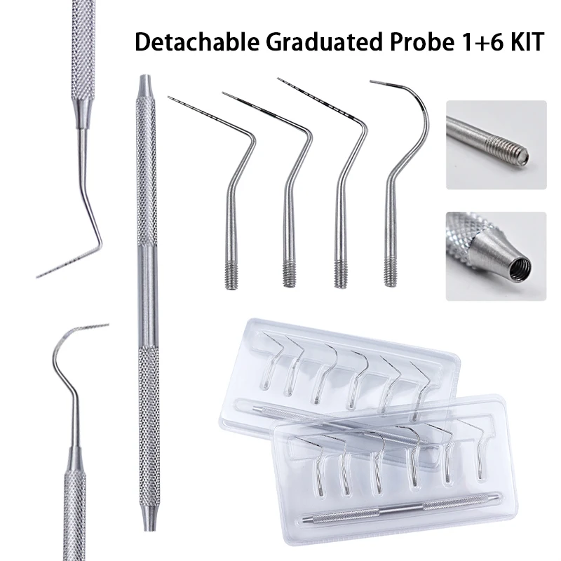 

Dental Stainless Steel Periodontal Probe With Scaler Explorer Instrument Tool Scaler Explorer with Angle