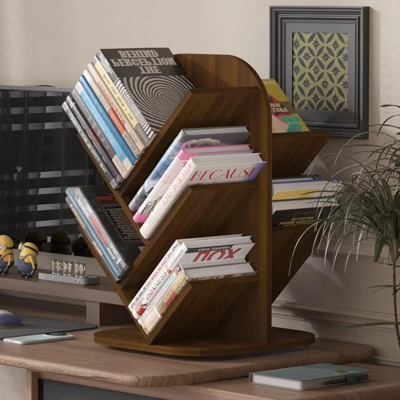 bookshelf 360 degree rotating multi-layer creative bookcase vertical multi-layer storage rack student finishing shelf