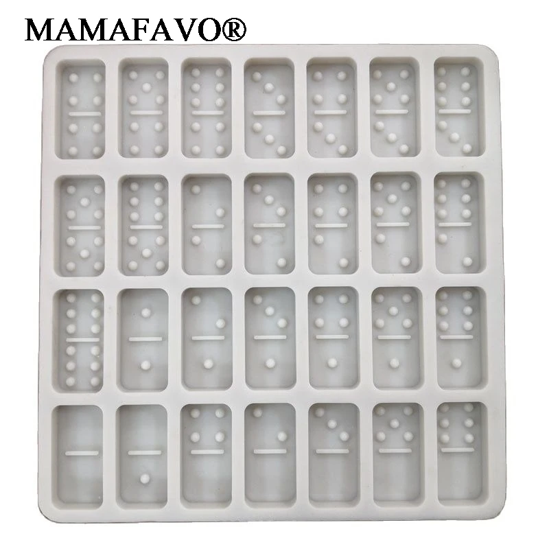 28 Cavities Crystal Epoxy Resin Game Mold DIY Making Tools Dominoes Casting Silicone Mould M115