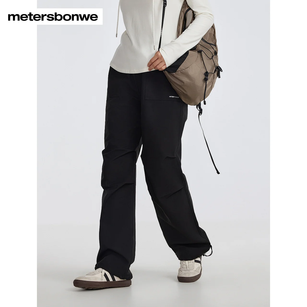 Metersbonwe-Women's Waterproof Windproof Thick Cargo Trousers Straight Wide Leg Loose Outdoor Pants Commuter Casual Winter