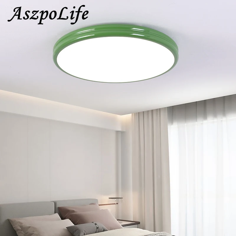 Inteligente moderno LED luz de teto, Macaron design, iluminação interior, luminárias circulares, cor correspondente, casa cheia, disponível