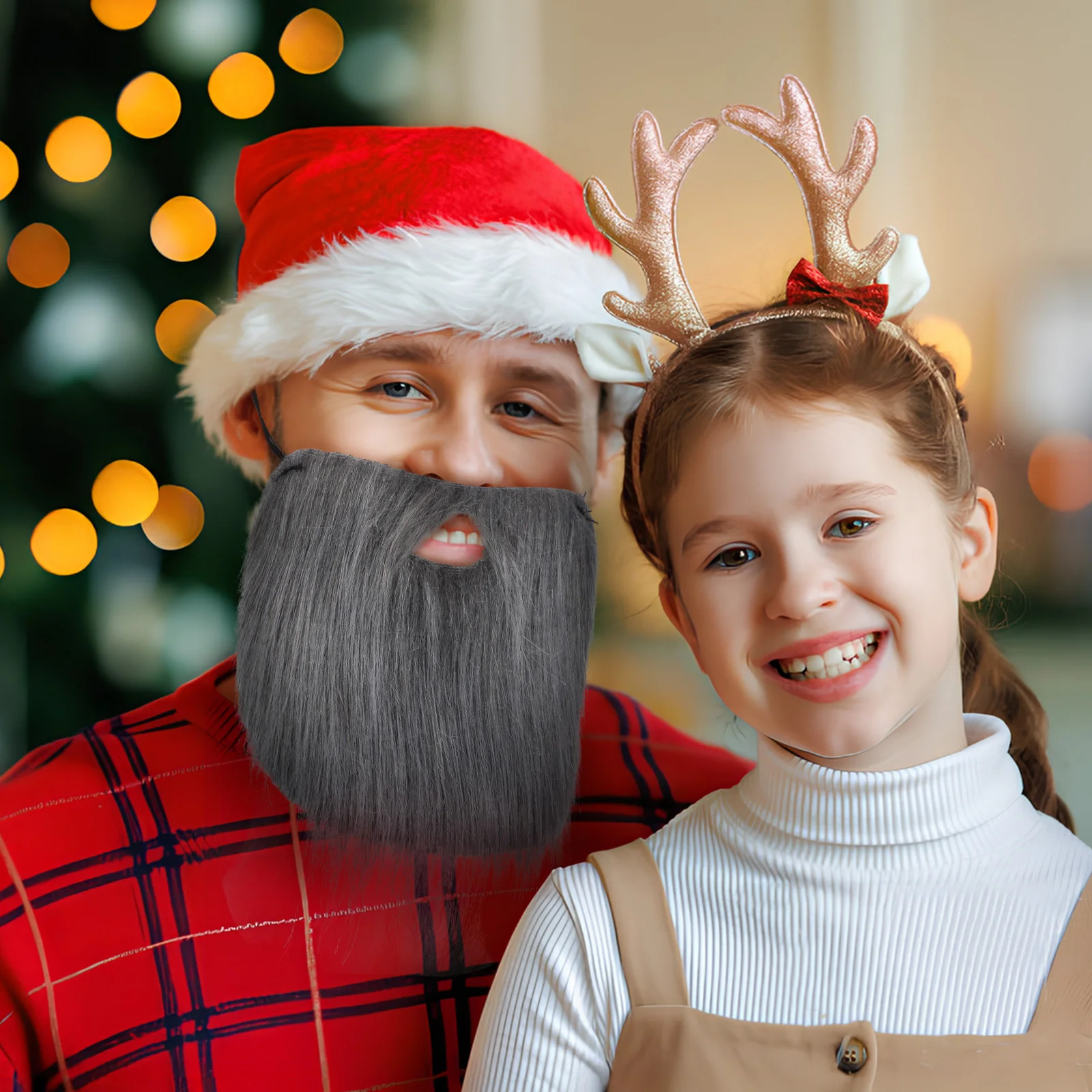 Barba di Babbo Natale Barbe di Natale Costume da Babbo Natale finto Puntelli di scena Barba per uomo Bomboniere Accessorio cosplay