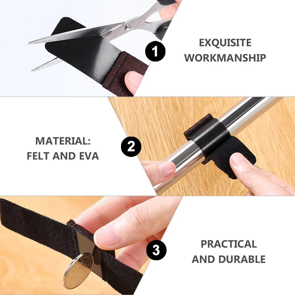 

12Pcs Black Furniture Pads with Hook Loop Strong Adhesive Chair Leg Protectors Quiet Slide Resistant for Hardwood Floors Home