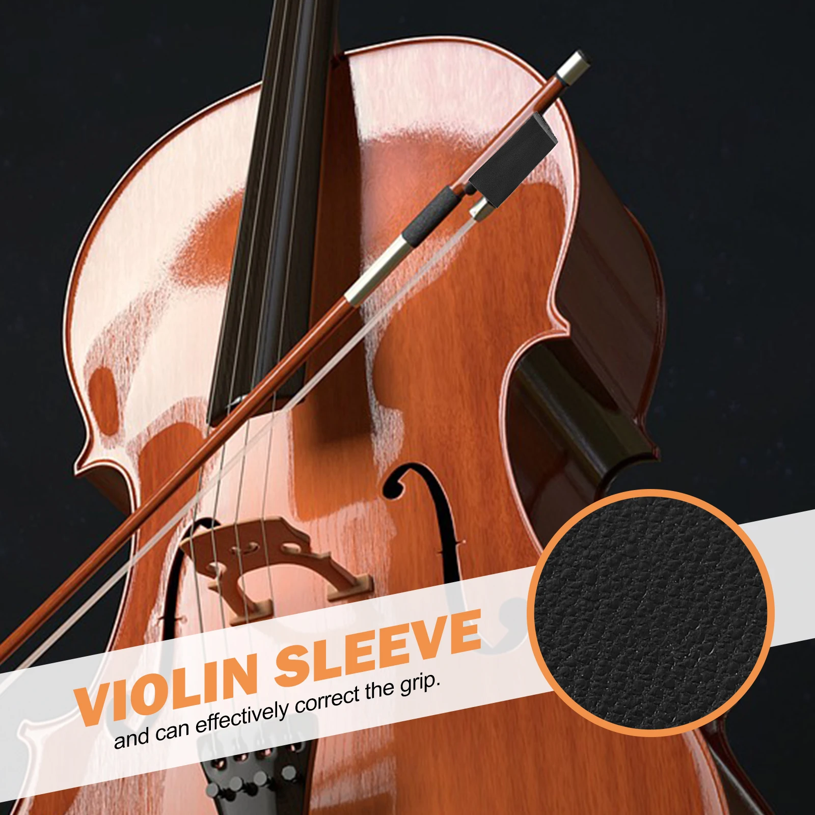 

3pcs Violin Bow Grip Skin Replacement Sheepskin Durable Sleeve For Violin Parts Accessories Wrap Beginner Kids Professional Use