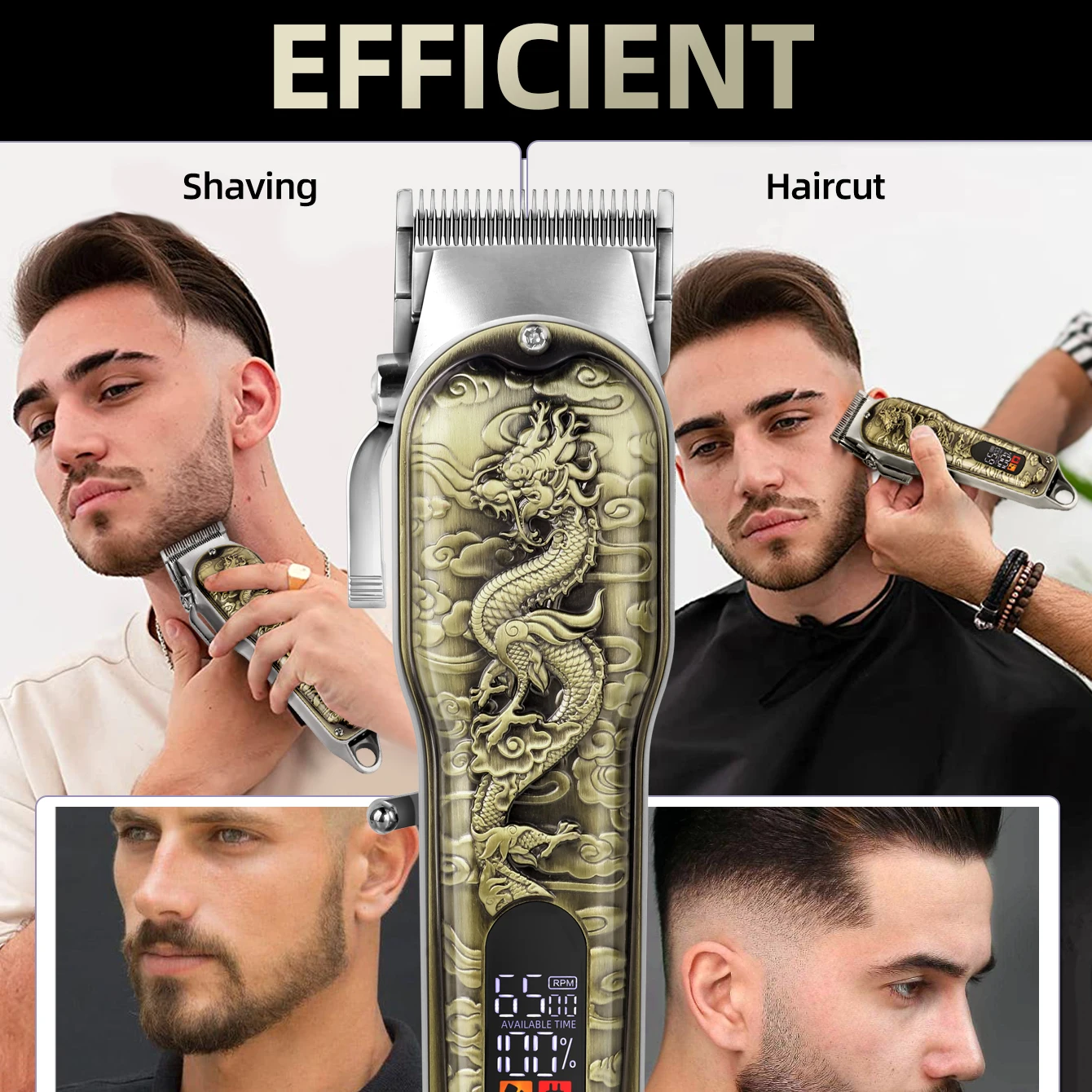 Kikido profissional aparador de cabelo elétrico máquina de cortar cabelo recarregável aparador de barba sem fio kit máquina de corte de cabelo para homem