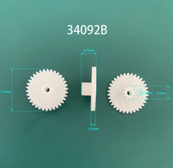 34082B 34092B 0.5M Plastic Spur Gear OD 18mm 34 Teeth + 8/9 Teeth 2mm Loose Fiting DIY Model Steampunk Gears 10pcs/lot
