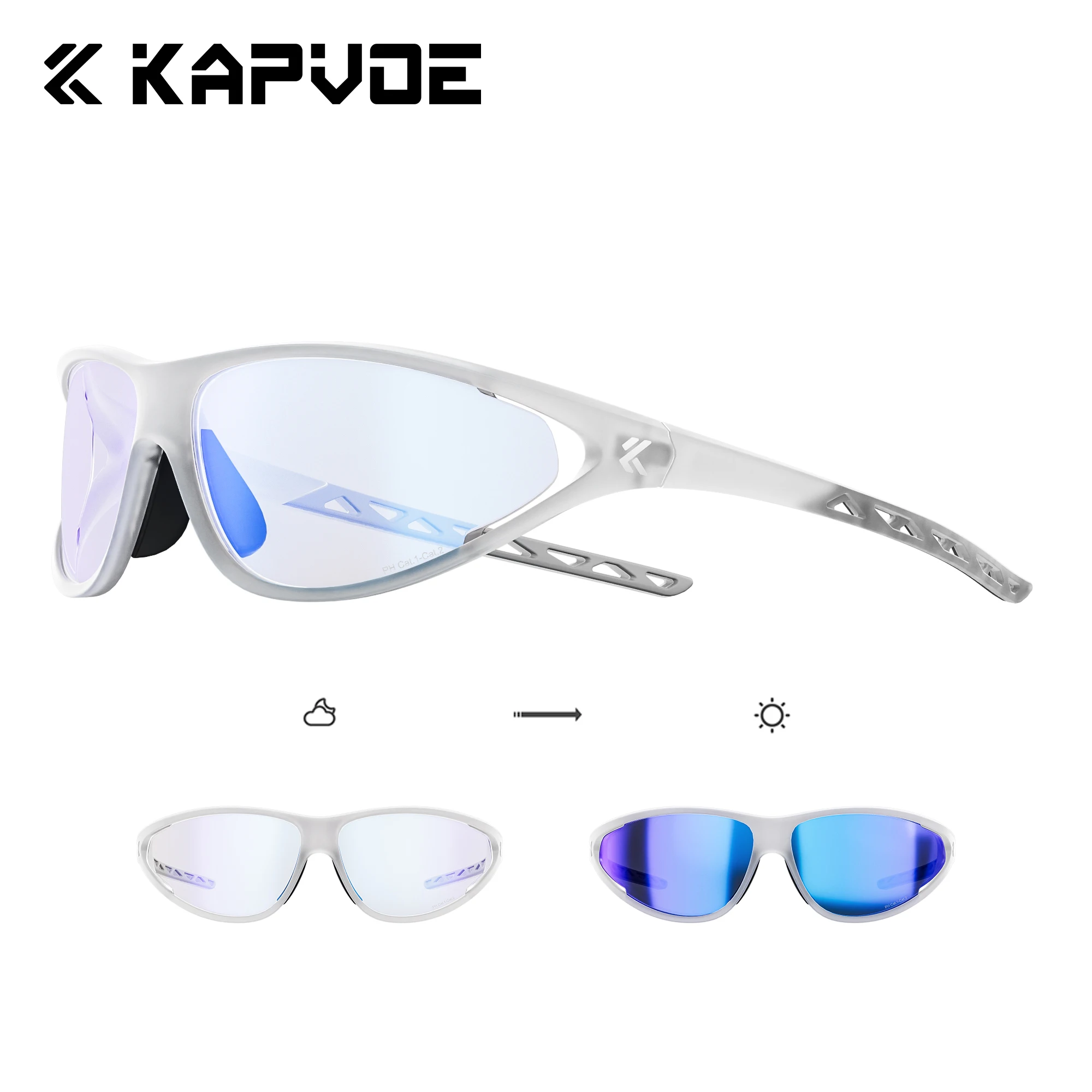 Gafas de Sol Kapvoe para Senderismo, Gafas de Sol de Moda para Hombre, Gafas de Ciclismo Fotocromáticas, Gafas de Ciclismo MTB, Gafas de Pesca, Gafas Deportivas