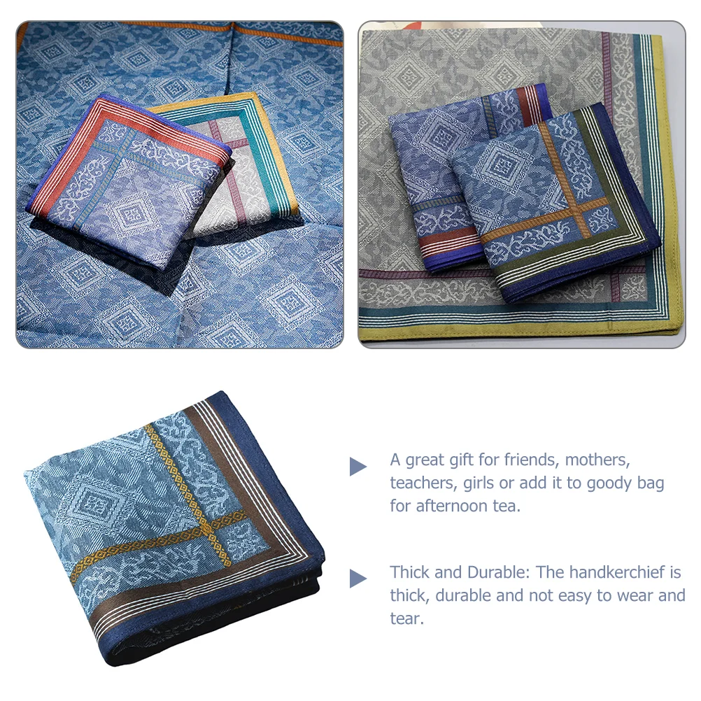 Men's Handkerchief Pocket Squares for Cotton Handkerchiefs Soft Women Tea Party