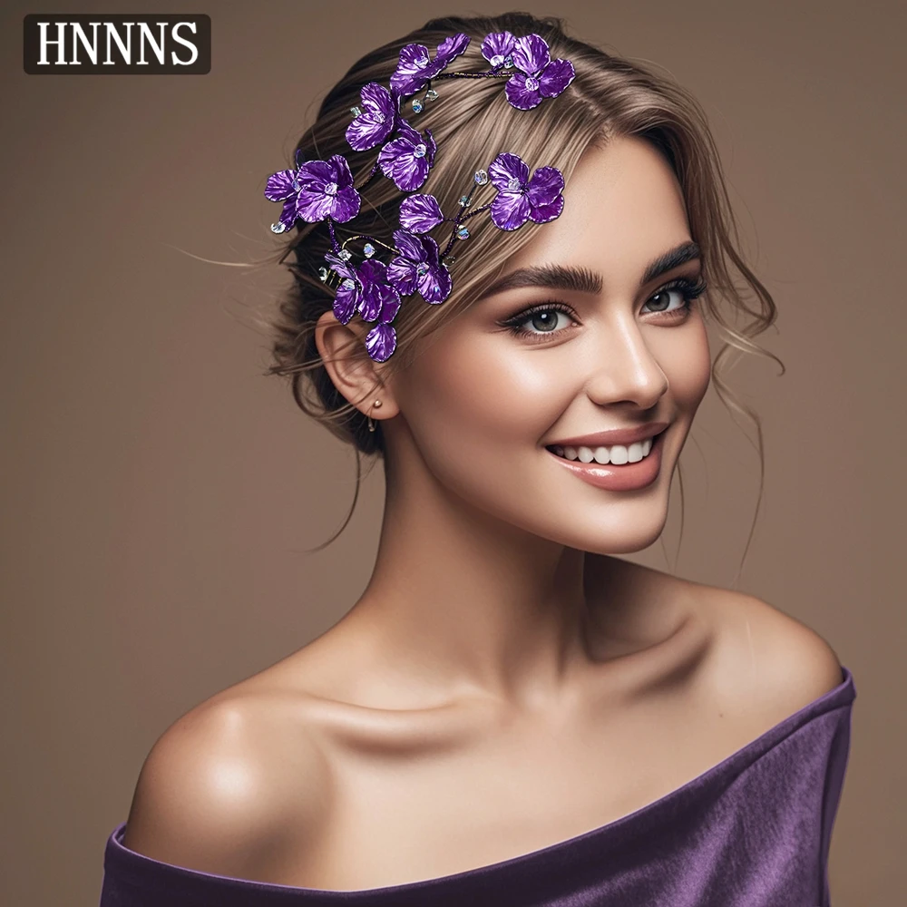 

TOPQUEEN Elegant Bride Wedding Purple Haircomb Handmade Alloy Flower Bohemian Ladies Banquet Dancing Hair Accessories YXA114