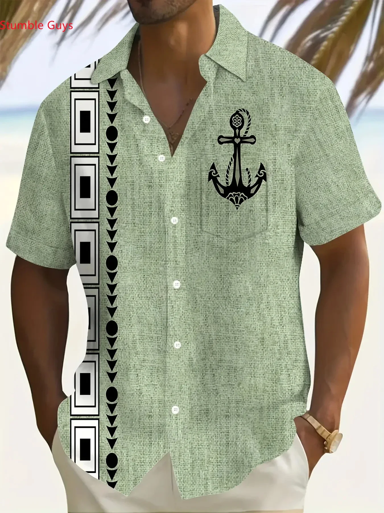 Men's Trendy Hawaiian Shirt Summer Man Short Sleeve Casual Floral Print Beach Shirt Lightweight Breathable Party Tops