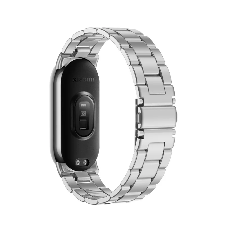 Stainless Steel Strap For Xiaomi Mi Band 9 8 Smartband Business Metal Band Bracelet Watchband For Xiaomi Band 9 8 Accessories