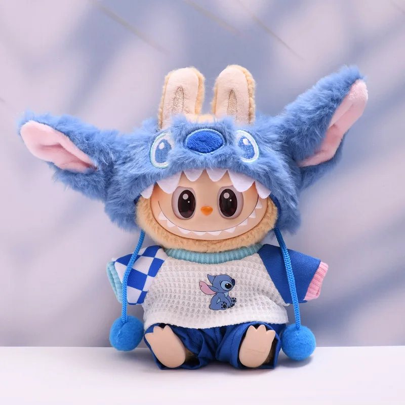 Ropa para muñecas Kawaii Stitch, ropa para muñecas de peluche de 15-17Cm, conjunto de sombrero, repuesto de muñeca, accesorios para muñecas de dibujos animados, ropa para mascotas