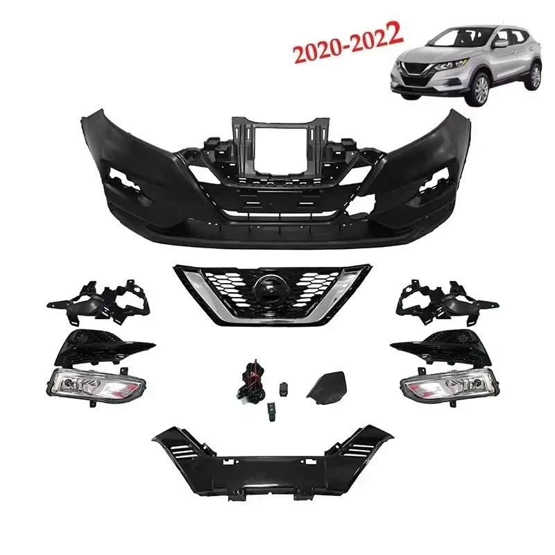 Complete Front Bumper Cover Kit with Grille for Ni-ssan Rogue Sport 2020 2021 2022 Complete Front Bumper Assembly 10PCS