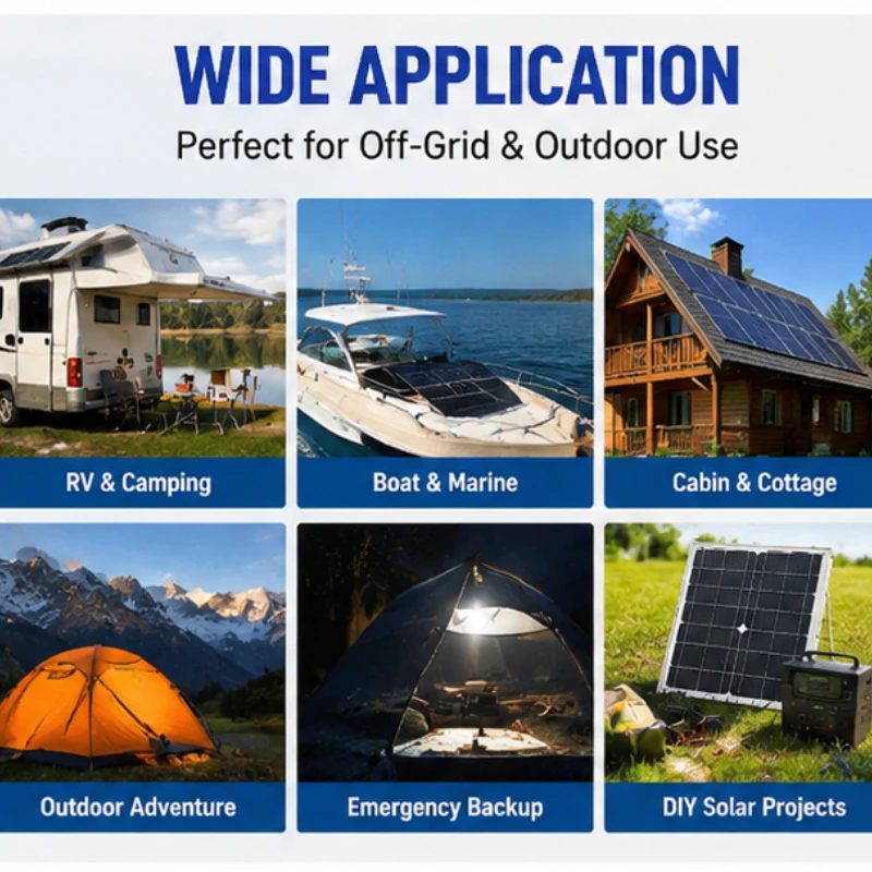 Flexible Solar Panel with Controller Bendable Solar Charger for Outdoor Monitoring Chicken Coop Charging Off-Grid Power System