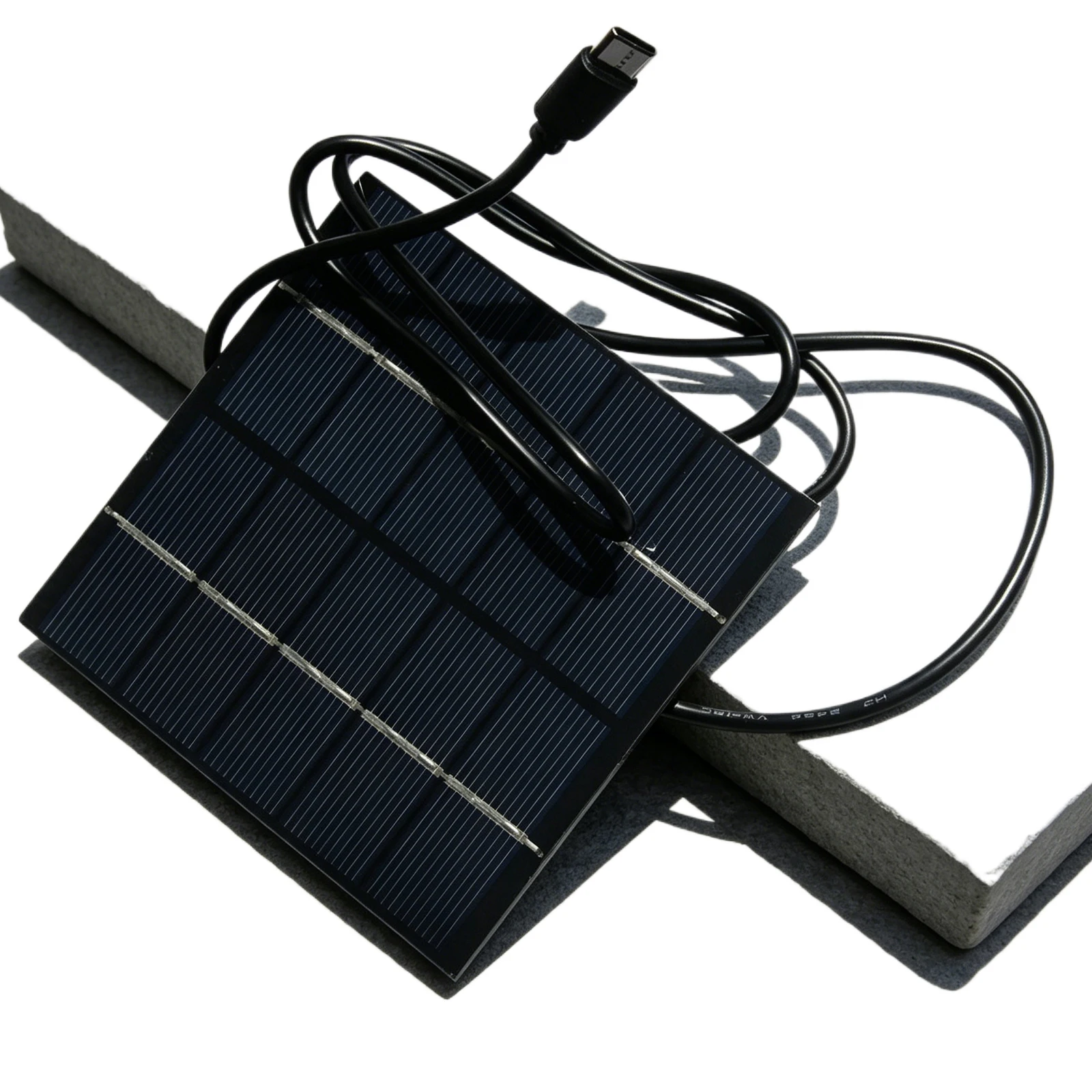 1.5W 5V Portable Solar Panel Charger with 3.28FT USB Cable Polycrystalline Solar Panel for Phones Power Banks Tablets