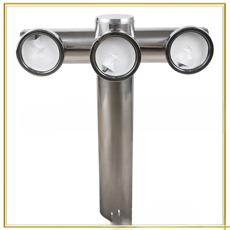 Stainless steel 304 T-shaped 3-hole natural brushed wine column, brewing accessories beer wine column