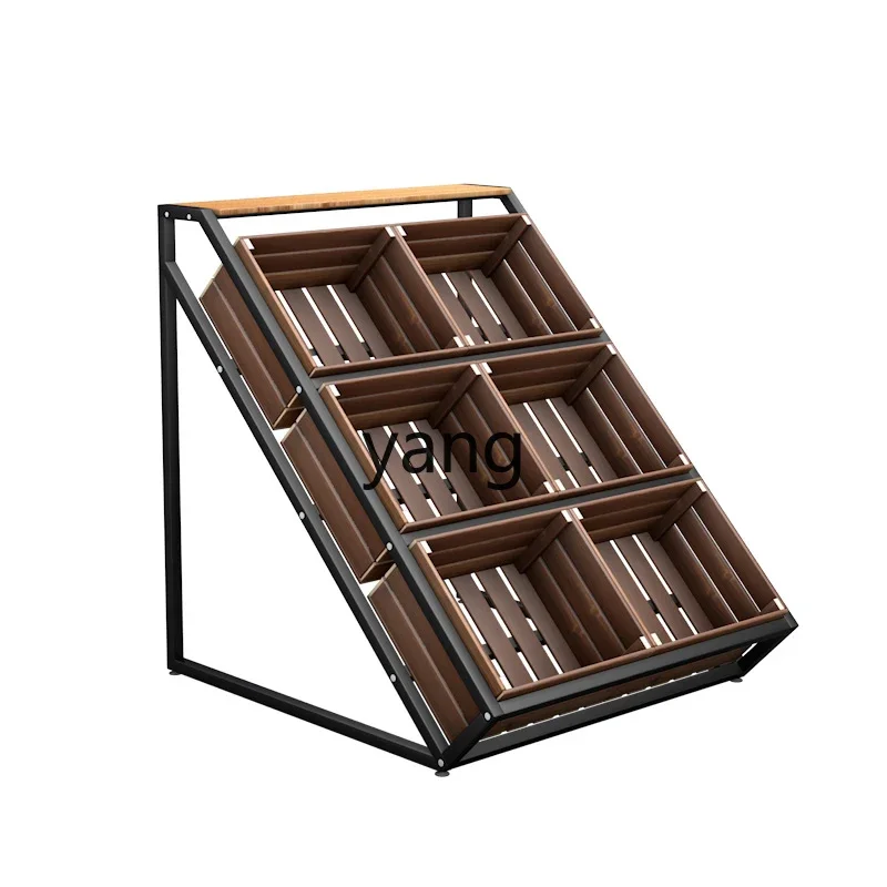 

XYY Supermarket Fruit Shelf Display Rack Vegetable Store Steel Wood Fresh Display Rack