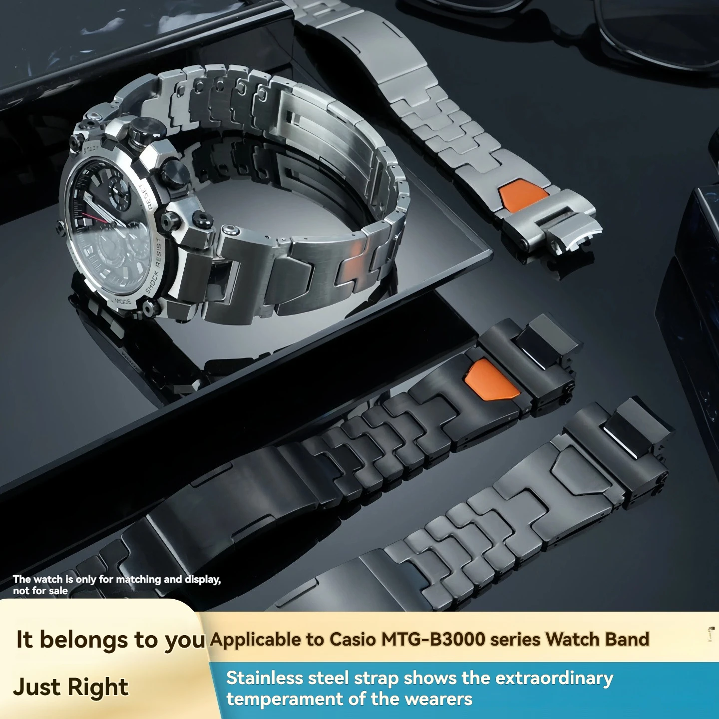 Для Casio G-SHOCK серии MTG-B3000B/BD: Металлический быстросъемный ремешок из нержавеющей стали, персонализированный, модный, трендовый