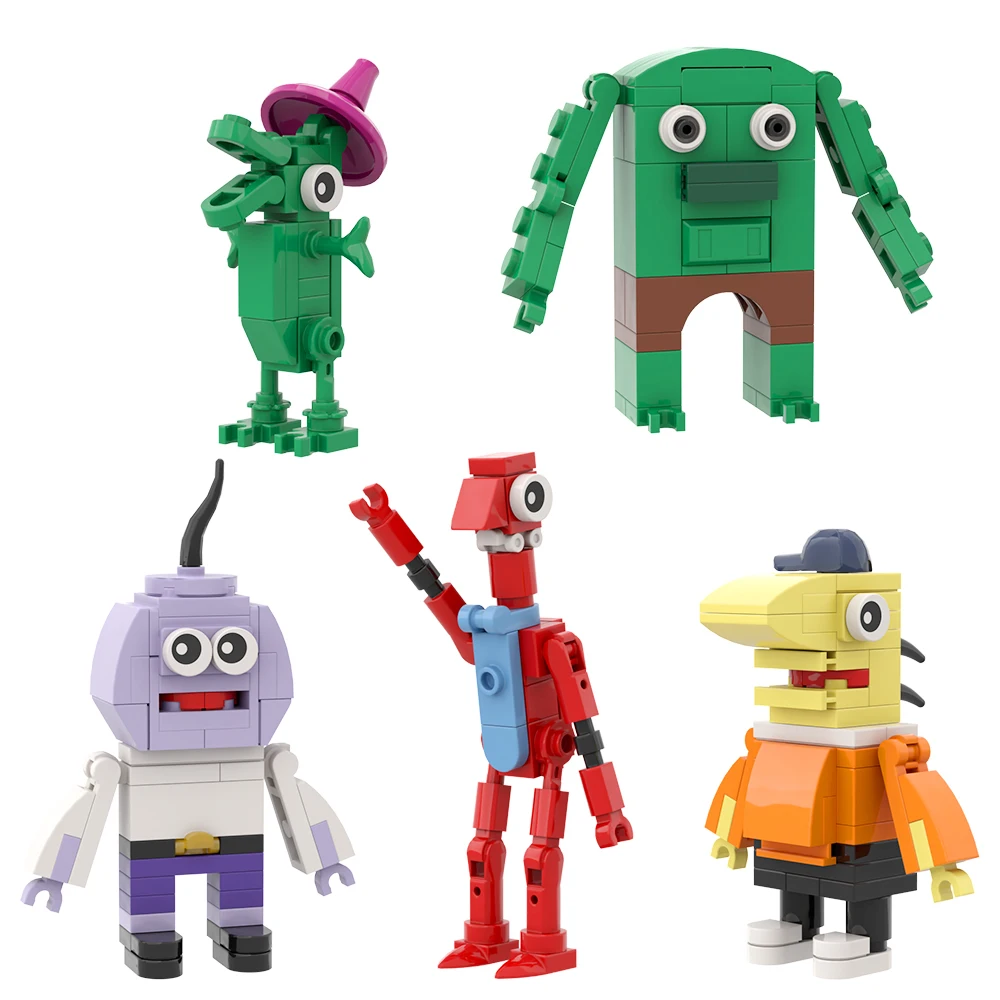 MOC Smilingss-Friendss TV Character sets Model Building Blocks Anime Glep pim Charlie Alan Mr Frog Bricks Toy For Childrens Gift