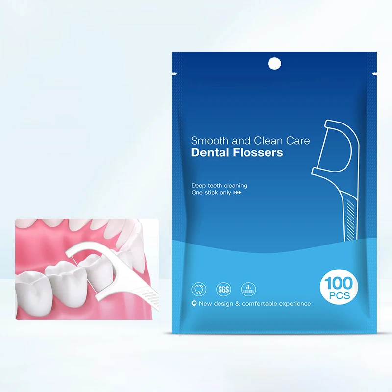 100pcs Disposable Dental Floss Stick Family Pack Ultra-Fine แบบพกพา Smooth Floss กล่องฟันไหมขัดฟัน Flosser ทันตกรรม