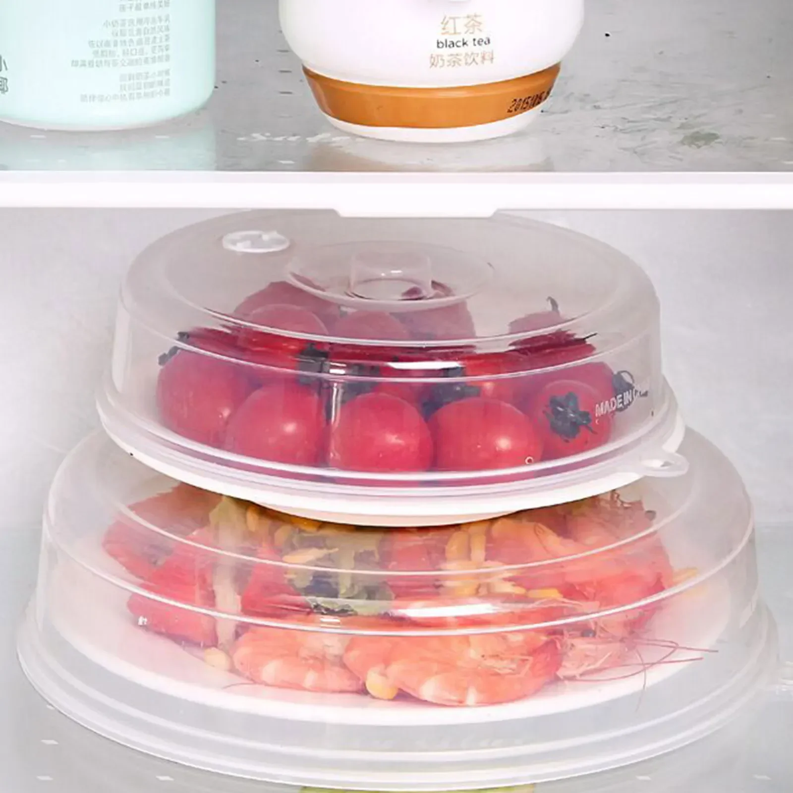 Transparent Round Plastic Bowl Lid Refrigerator Microwave Oven Cover Oil Lid Heating Sealing Food Preservation Lid Kitchen Tools