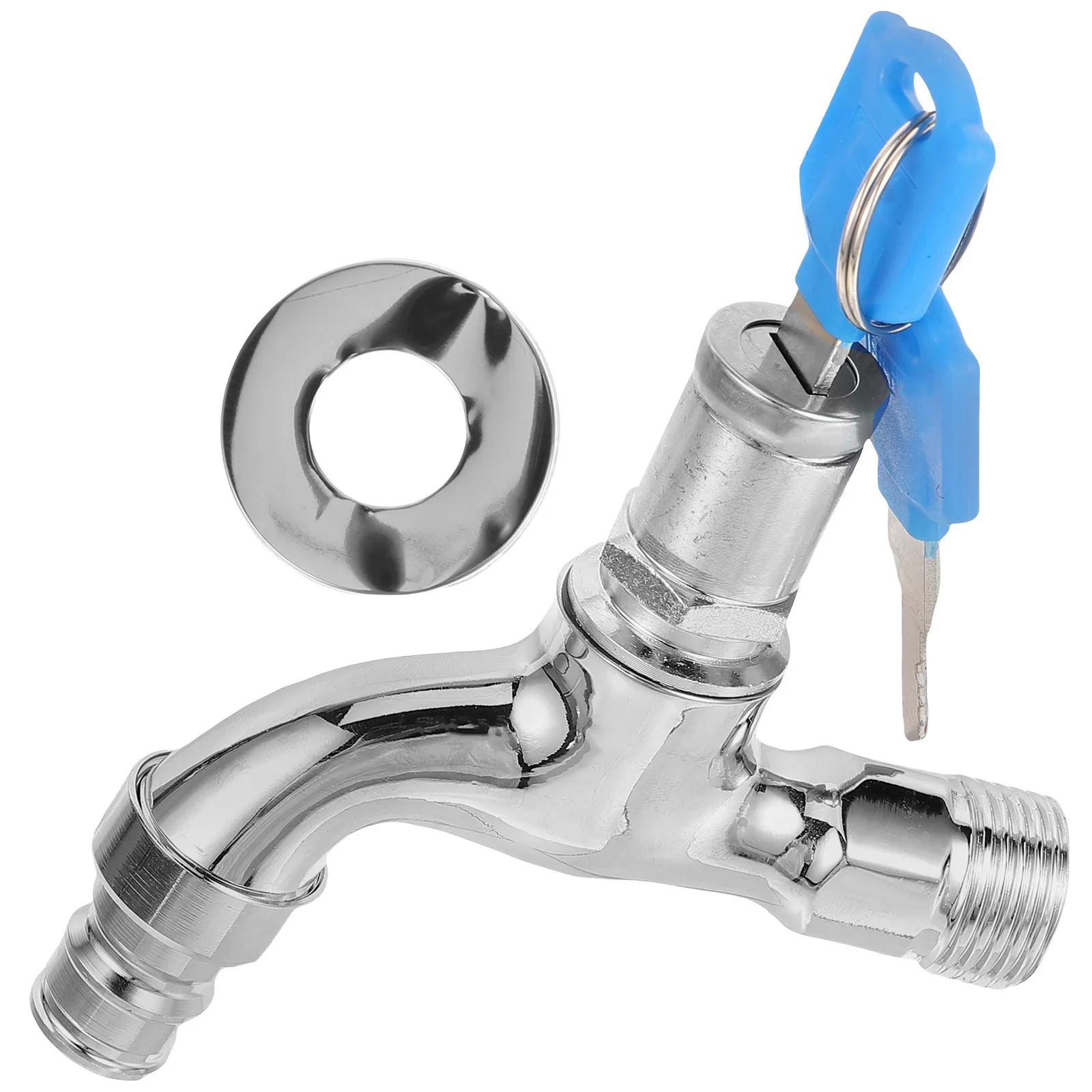 1 set 1 Set Outdoor Faucet Single Handle Lockable Water Anti-Theft Kitchen Bathroom Laundry Sink Alloy Hose Washer