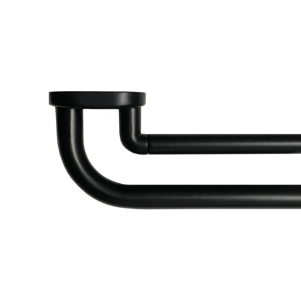 3 Pack Adjustable Black Wrap Room Darkening Double Curtain Rod Set 30-84 Inch Includes Mounting Hardware Easy Install