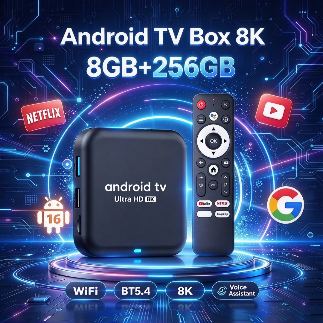 Q18 Android 16 Smart TV Box 4K 8GB 256GB RK3518 Dual Band WiFi6 BT5.4 8K Voice Assistant Google Netflix Media Player Set Top Box