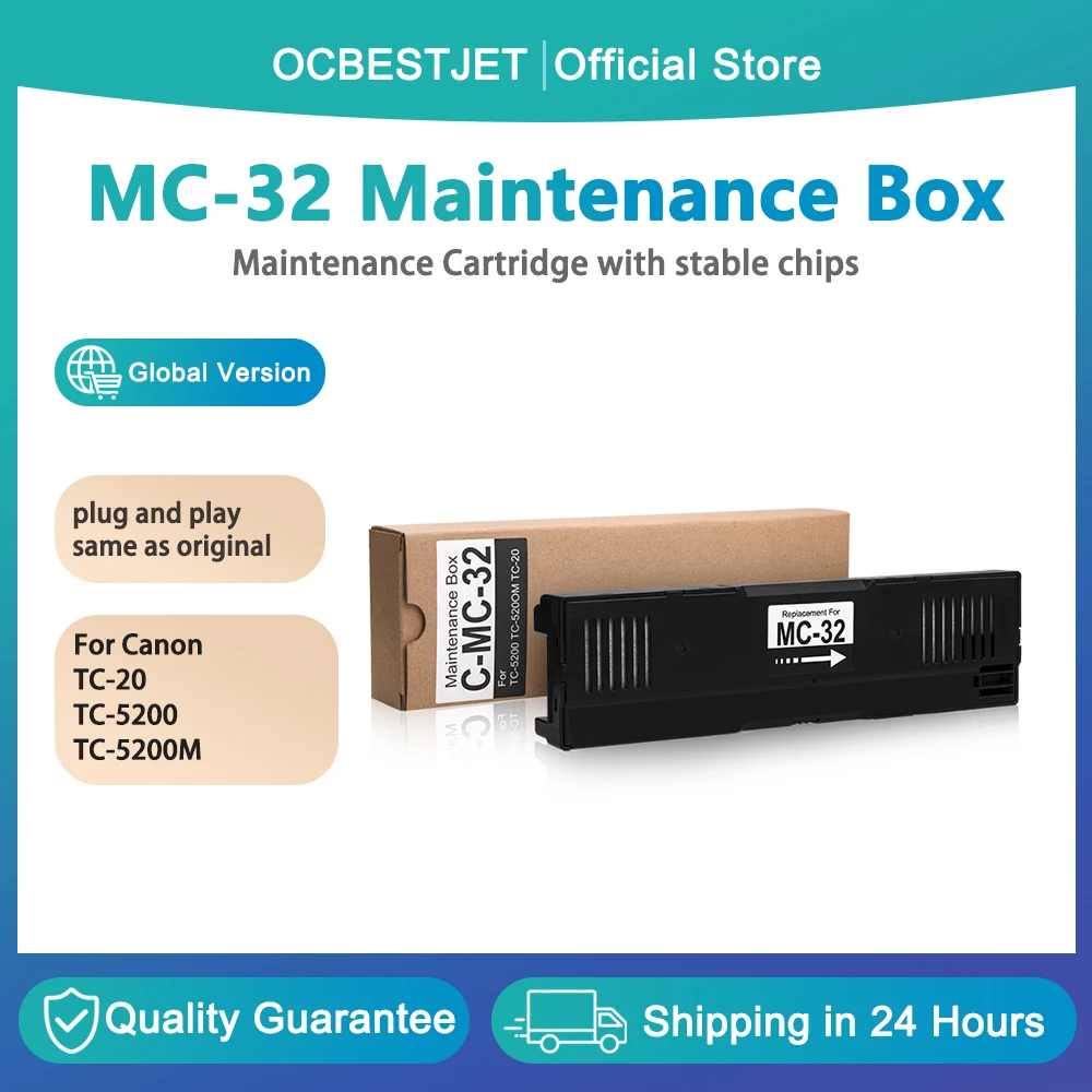 

MC-32 Maintenance Cartridge for Canon MC32 imagePROGRAF TC-5200 TC-5200M TC-20 Printer MC 32 Waste Ink Box 100% Compatible