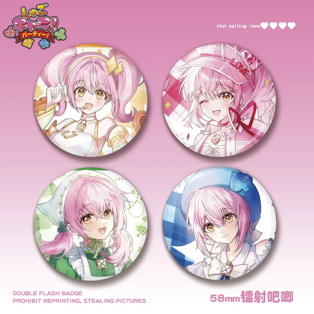 

Шуго Чара 58 мм лазерный значок на булавке Хинамори Аму аниме товары милый аксессуар для персонажа подвесной шарм японская манга