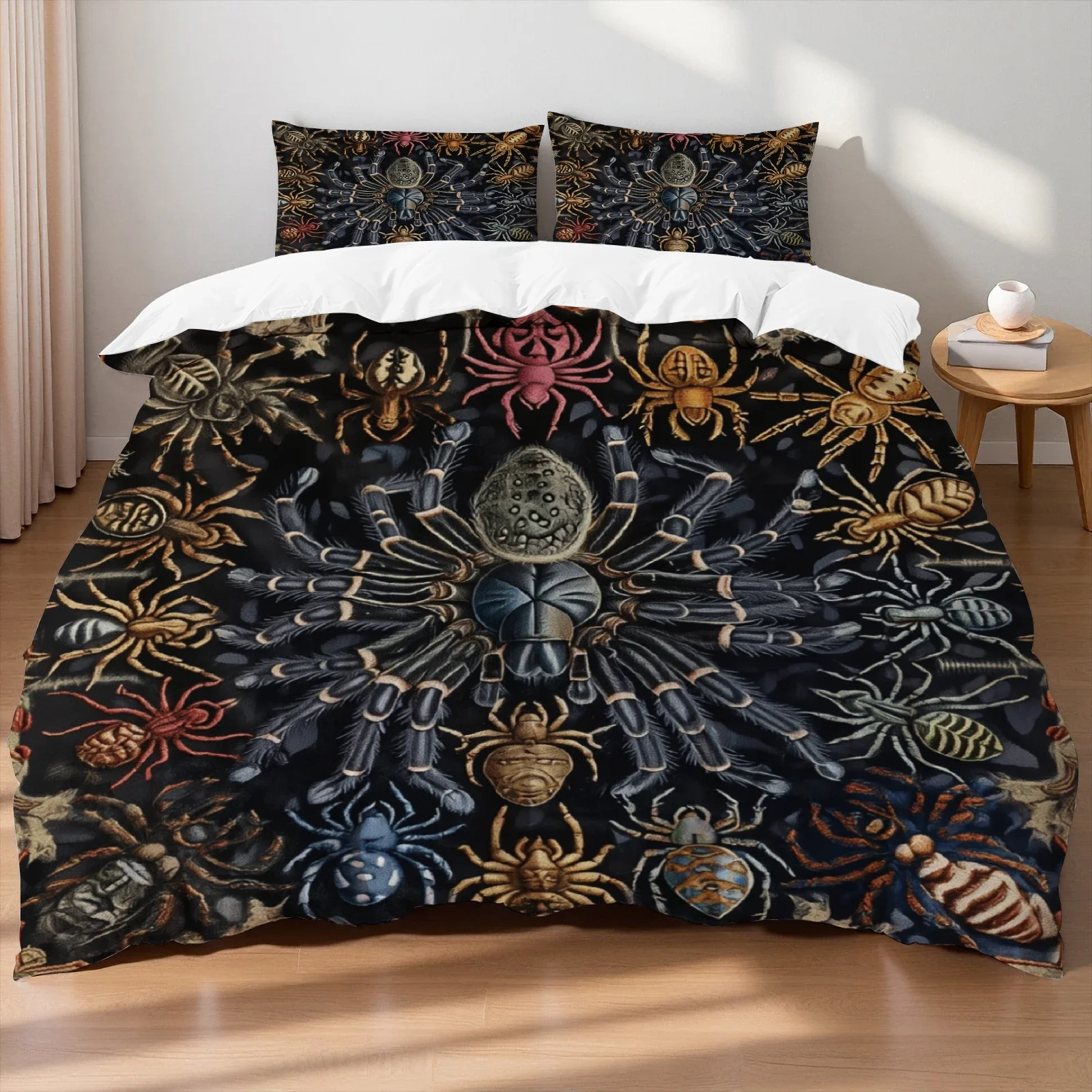 3Pcs Halloween Bed Linen Duvet Cover Set, Soft Cozy  with 2Pillowcases,  Home Decor Bedding Set in single Twin Queen Size