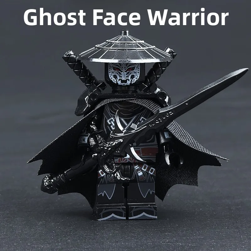 Mystery Face Swordsman Building Blocks Figure Ancient Style Martial Artist Doll Double Blade Samurai Sword Boy Intelligent Pl...