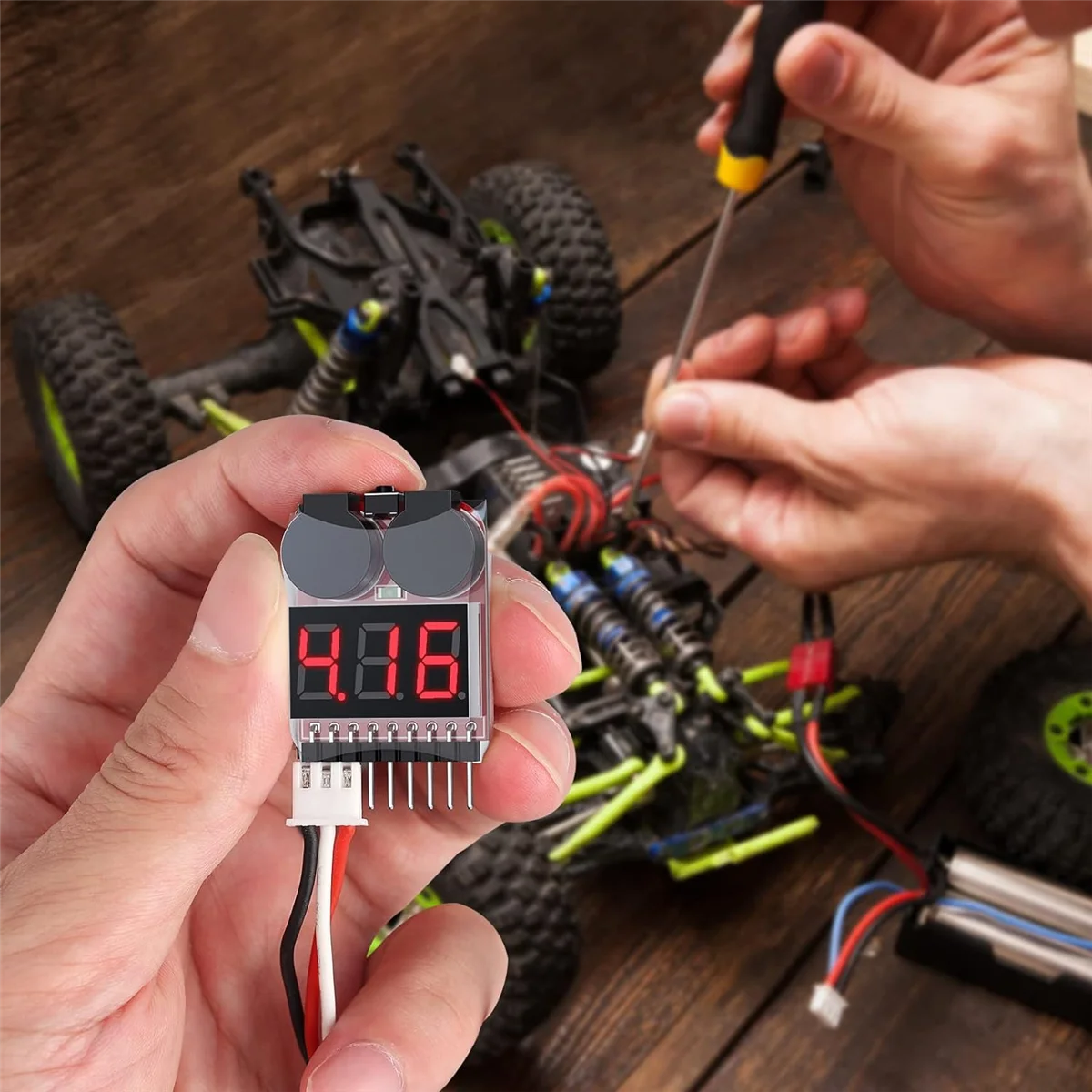 SLQZT 5PCS 2 In1 1-8S Lipo 배터리 전압 테스터, RC 저전압 부저 경보, Lipo/Li-Ion 용 배터리 모니터 검사기 테스터