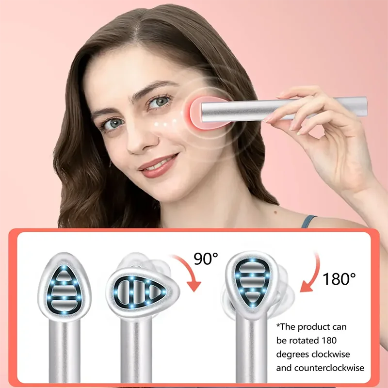 KAKUSAN appareil de beauté lifting du visage 4 en 1 luminothérapie microcourant masseur de visage EMS compresse chaude soins de la peau LED baguette faciale