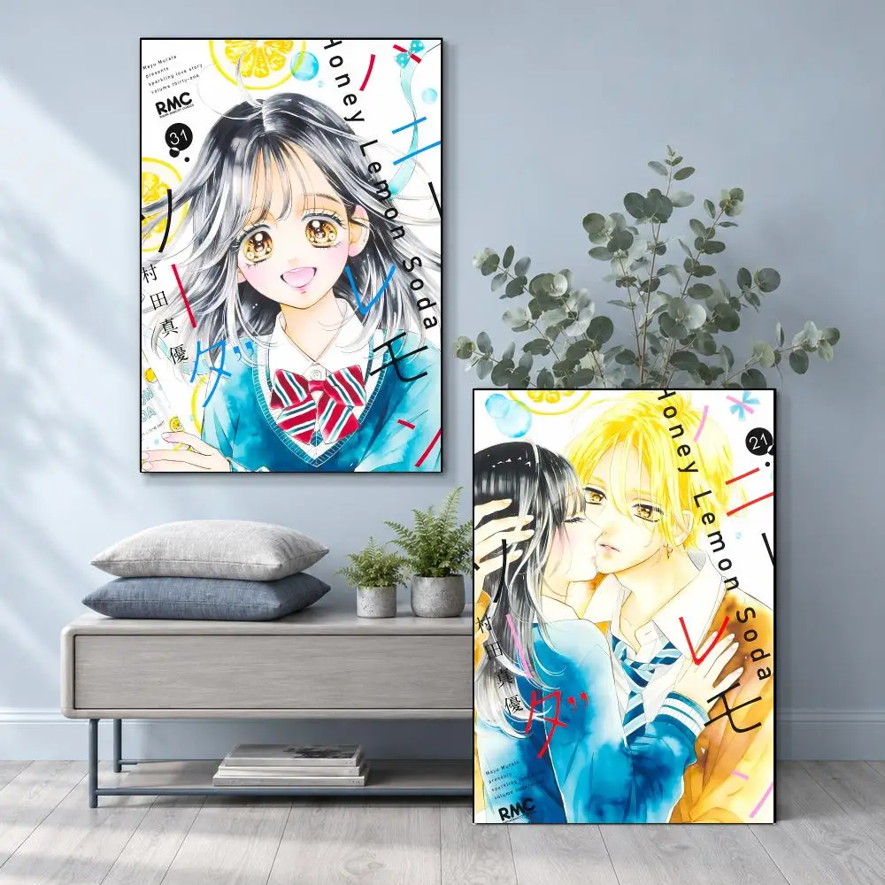 Cute Dreamy Romantic School Anime H-Honey Lemon Soda Poster Frameless PP Self Adhesive Aesthetic Room Gift Decor