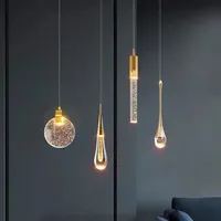 Nordic LED Luxury Crystal Pendant Lamp For Living Dining Bedroom Bedside Chandelier Indoor Home Decor Lighting Fixture Luster